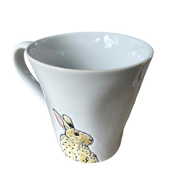 ELI +ANA Easter Bunny Rabbit Mug White Embossed Ceramic Spring Tea Cup New - Picture 4 of 10